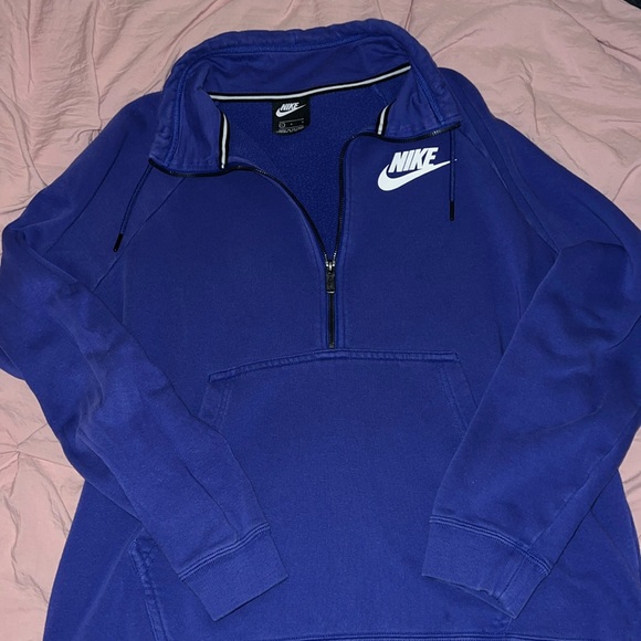 Nike Blue Sweatshirt with White Logo - Picture 1 of 3